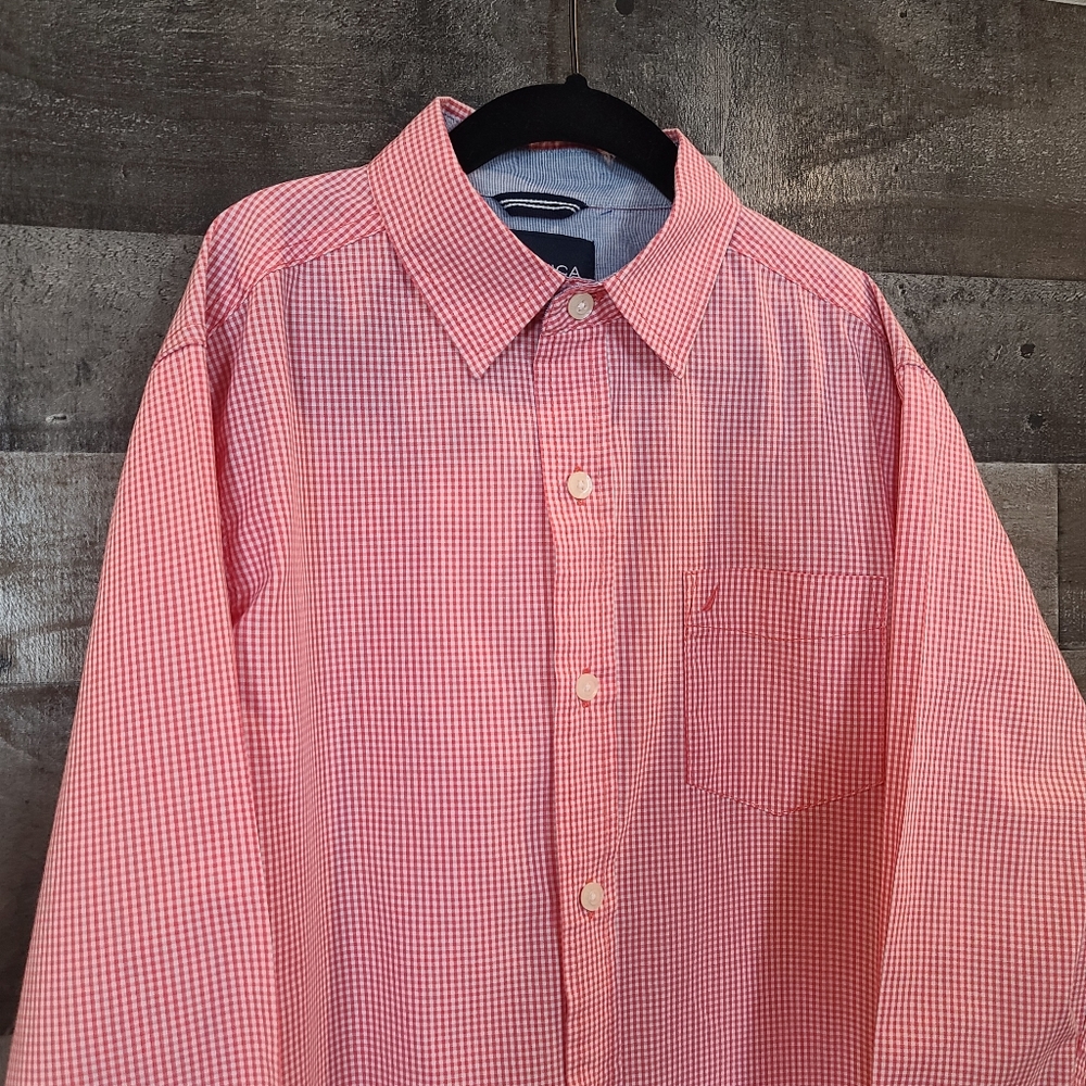 Youth Nautica gingham button down, YM 10-12